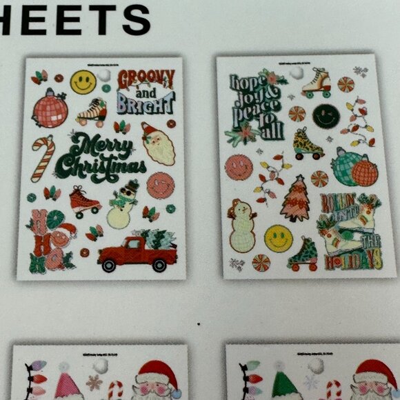 Christmas Paper Crafts Santa Jolly Sticker Pack 16 Sheets 449 Piece Foil Accent - Picture 11 of 16